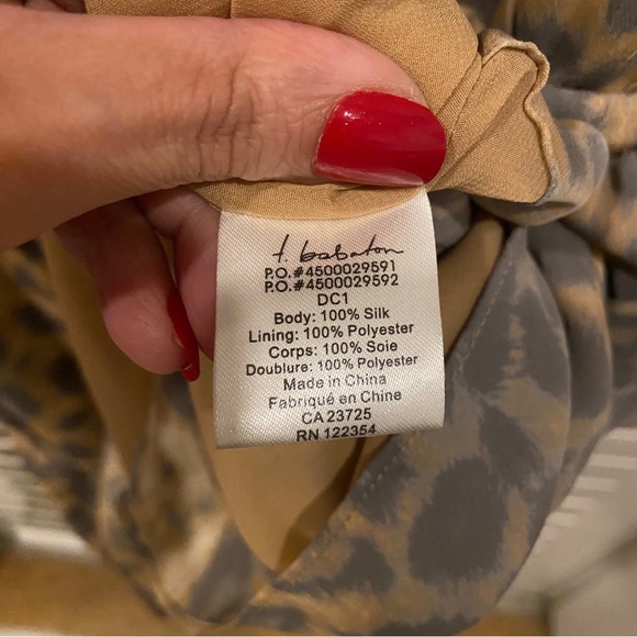 BABATON Aritzia Wilkes Leopard Print 100% Silk Dress - Picture 9 of 11